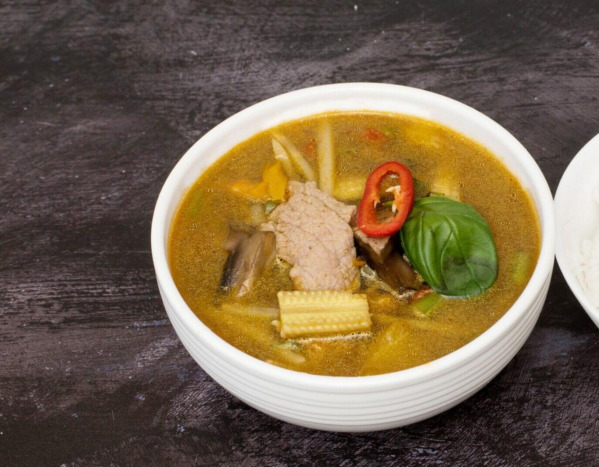 Thai jungle curry with beef - the only Thai curry without coconut milk - at Charm Thai Cafe Doncaster