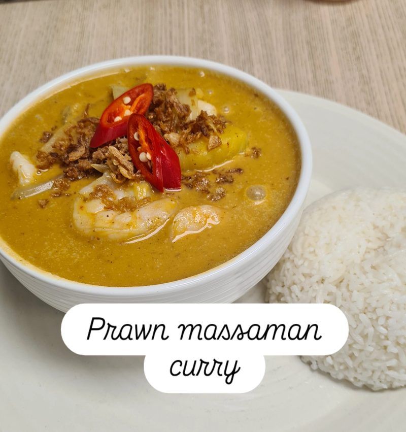 Thai massaman curry with prawns at Charm Thai Cafe Doncaster