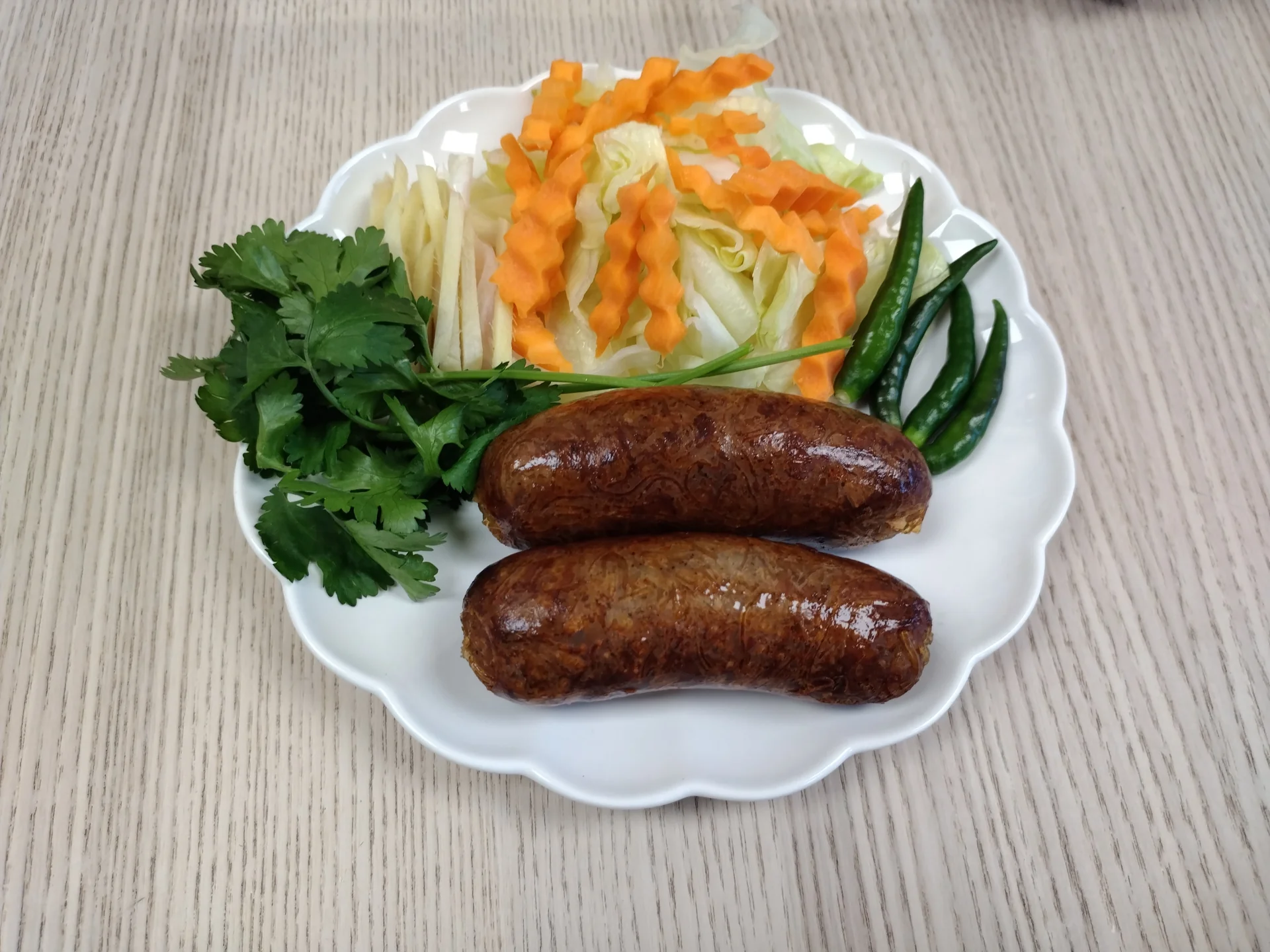 Sai Krok Wun Sen Thai glass noodle sausage with herbs and chilli Charm Thai Cafe Doncaster