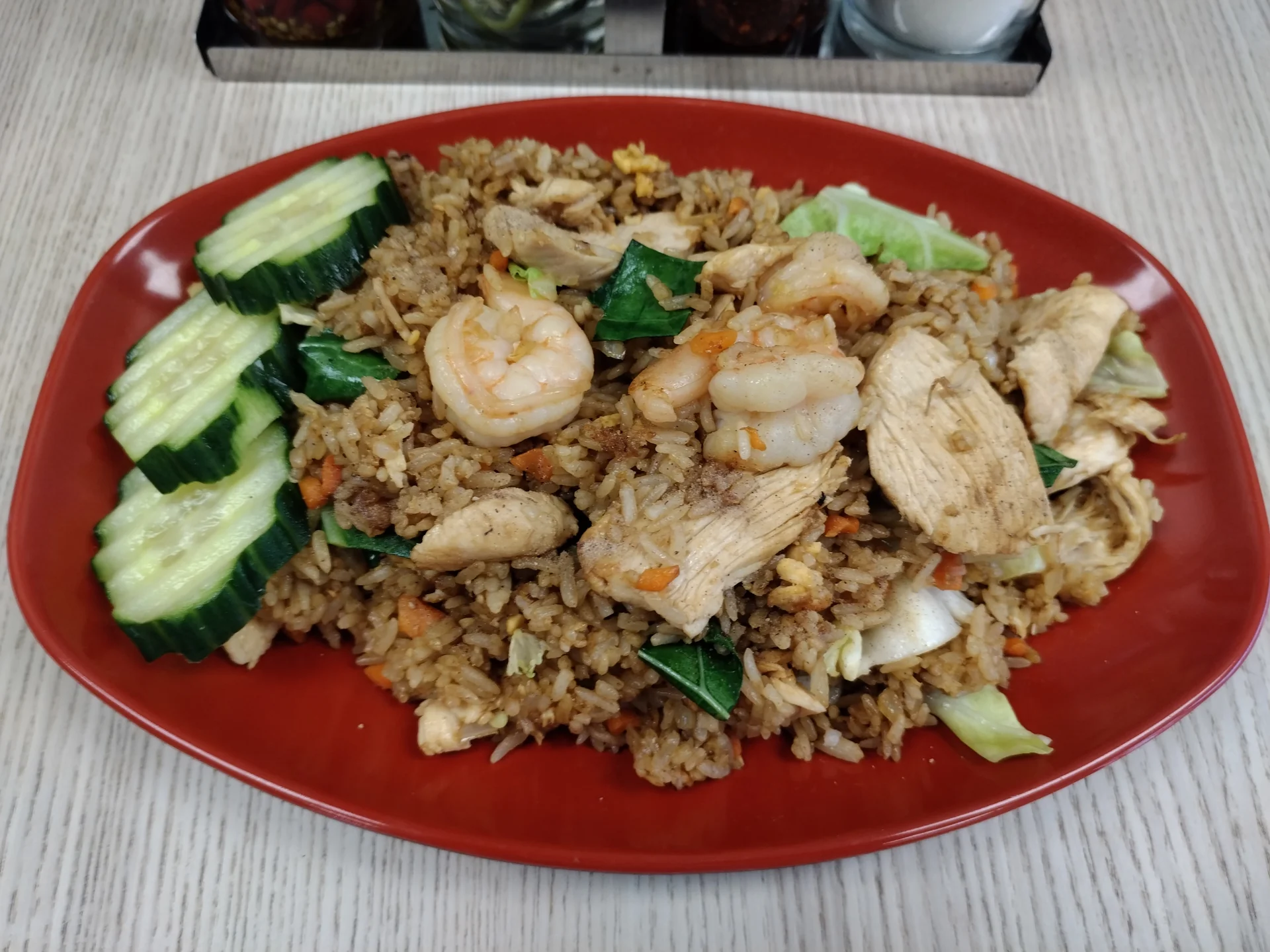 Special fried rice with chicken and prawn at Charm Thai Cafe Doncaster, dine in for guests from South Elmsall