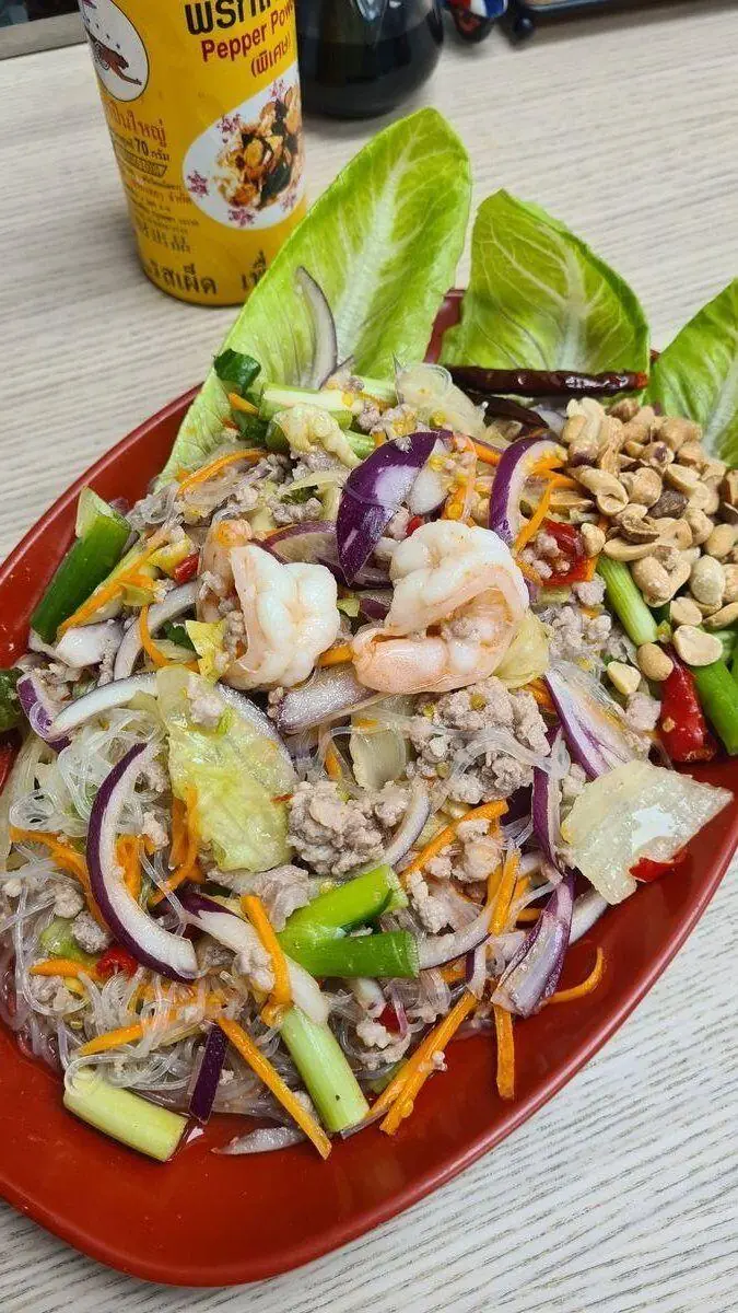 Yum Wun Sen glass noodle salad prawn pork Charm Thai Cafe Doncaster
